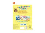 Handwriting practice book for ages 4+, featuring puzzles, mazes, and wipe-clean pages.