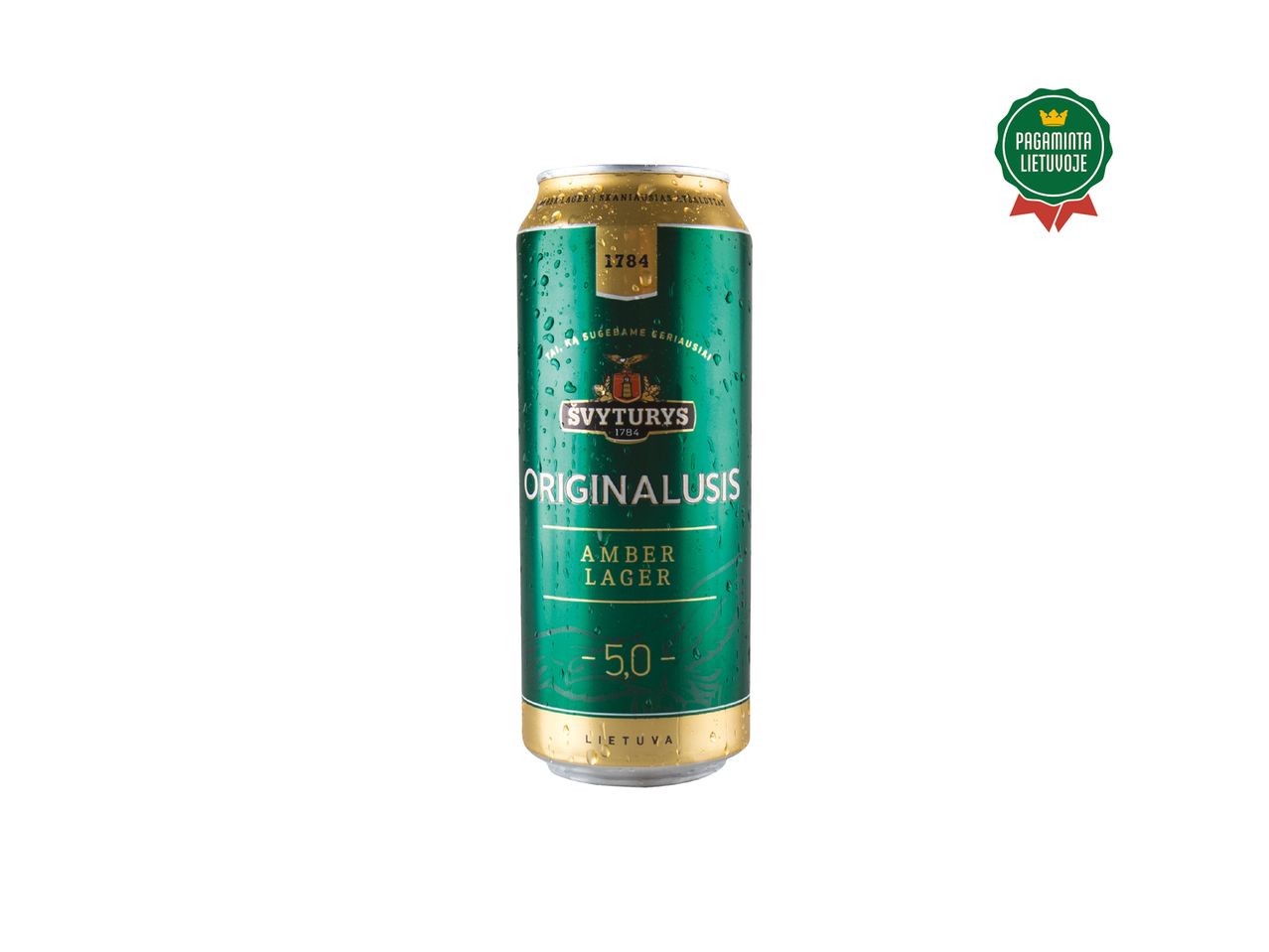 Švyturys Originalus Amber Lager alaus skardinė.