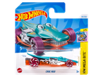 Um carro Hot Wheels Croc Rod, da série HW Mega Bite, em sua embalagem.