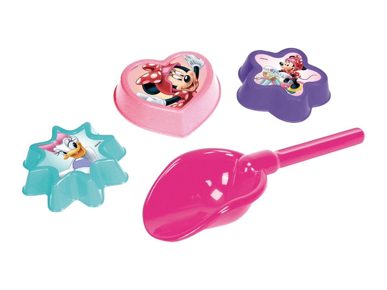 Minnie Mouse oblike za peščeni grad in lopatka.