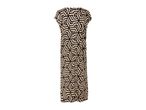 Black and beige geometric pattern maxi dress