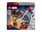 Toy set with Ghost Rider on a motorcycle and Spider-Man, number 76335.