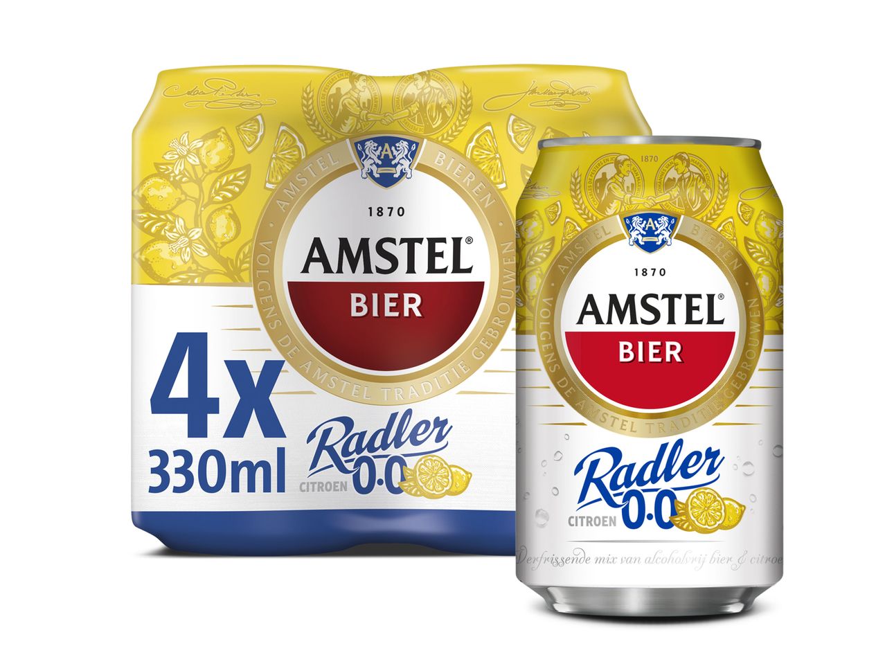 Ga naar volledige schermweergave: Amstel radler 0.0% 4-pack - afbeelding 1