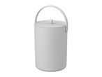 Light grey insulated ice bucket with lid and carrying handle
