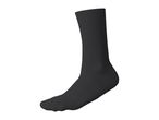 A single black crew sock shown from the side against a white background.
