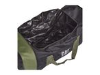 Open black and olive green duffel bag with a white CAT logo.