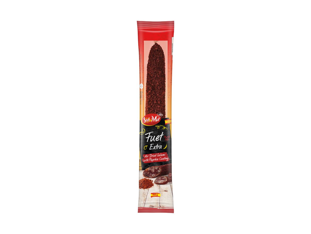 Sol&Mar Fuet Extra Air Dried Salami with Paprika Coating (160g)
