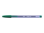 A green BIC Cristal Soft pen is shown against a white background.