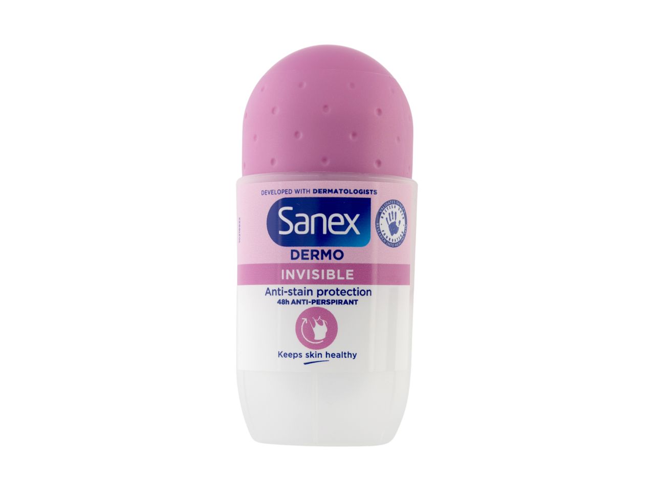 Sanex 0% Invisible roll-on deodorant.