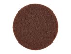 Brown abrasive disc for sanding or cleaning, isolated on a white background.