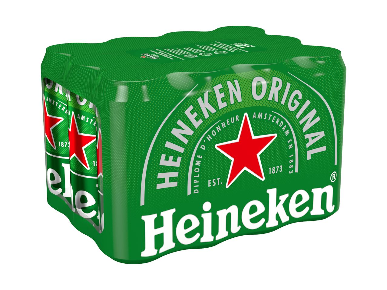 Heineken Original Bier im Dosen-Sixpack.