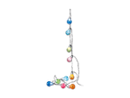 Eine Lichterkette mit bunten Glühbirnen in verschiedenen Farben.