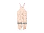 Children's pink polka dot rain overalls with reflective stripes