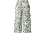Calças culotte de senhora ESMARA com padrão floral verde e branco e cós elástico.