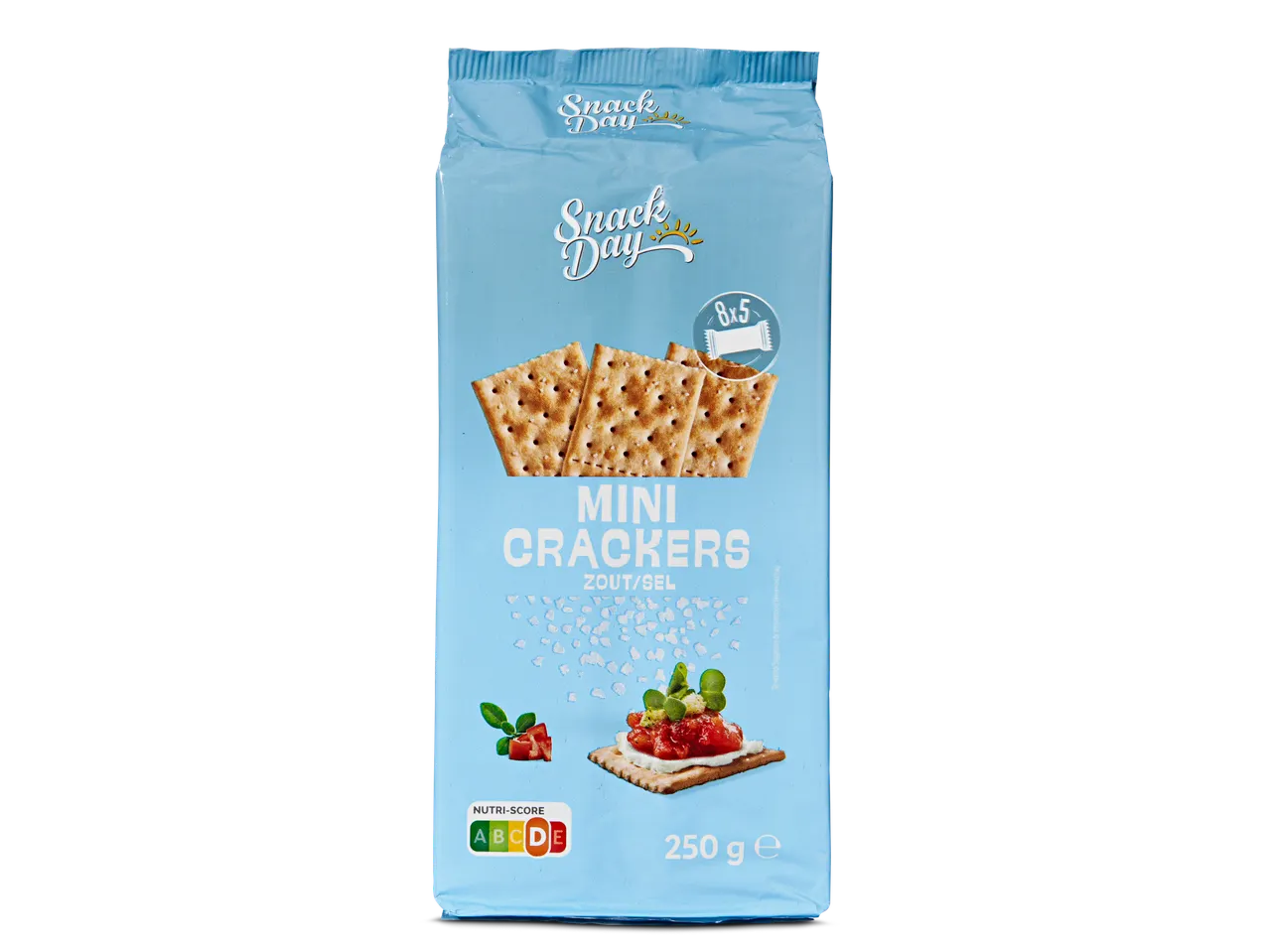 Pak Snack Day mini crackers, gezouten.