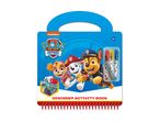 Paw Patrol aktivitetsbog med klistermærker og tre farveblyanter.