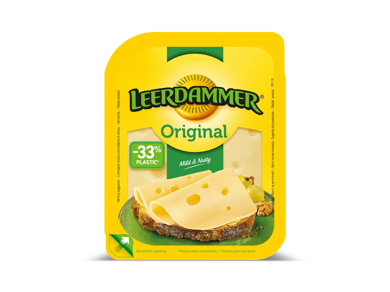 LEERDAMMER Plakken Original, mild & nootachtig, met -33% plastic.