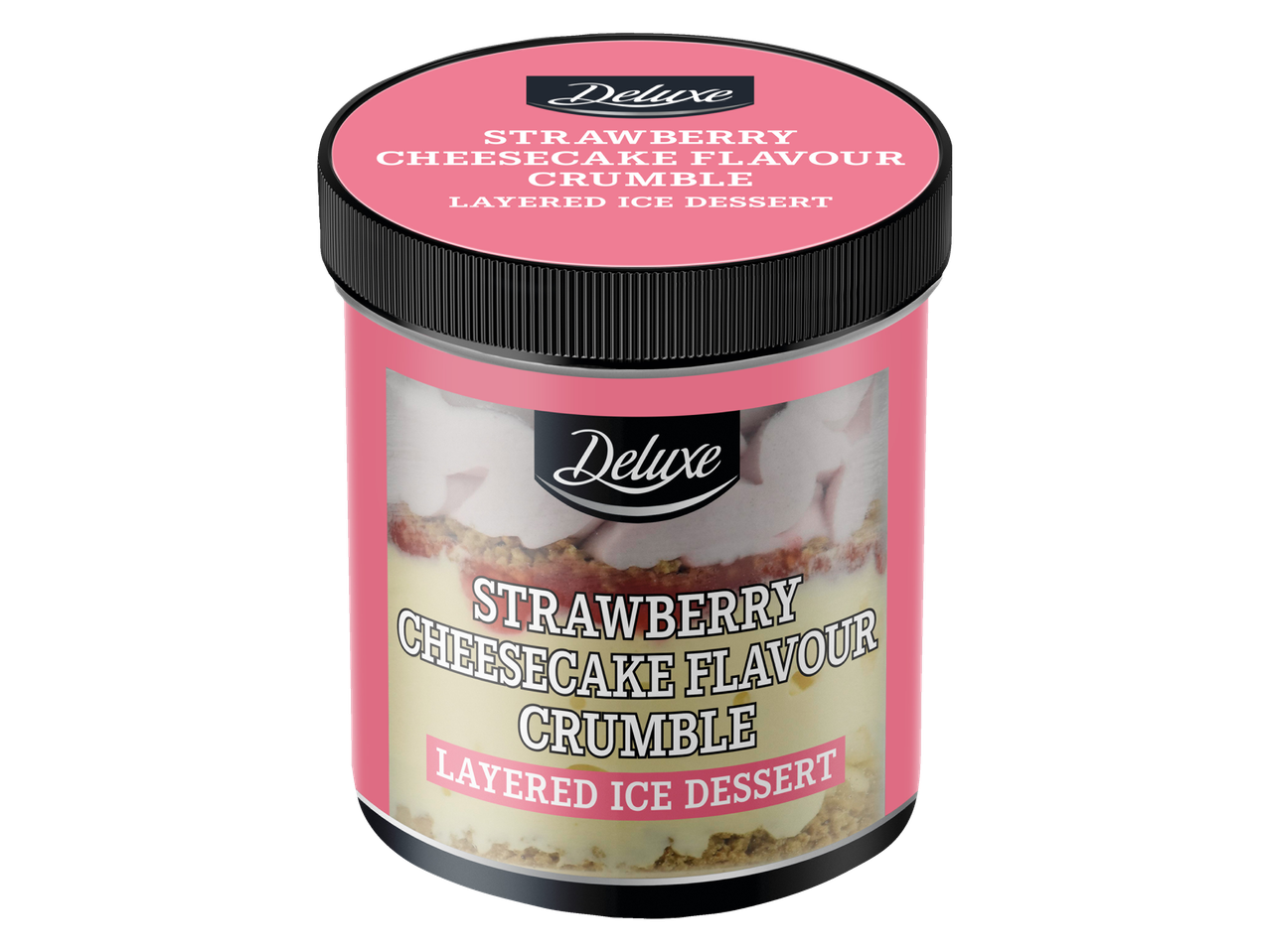 Desert Deluxe: crumble cu gust de cheesecake cu căpșuni.