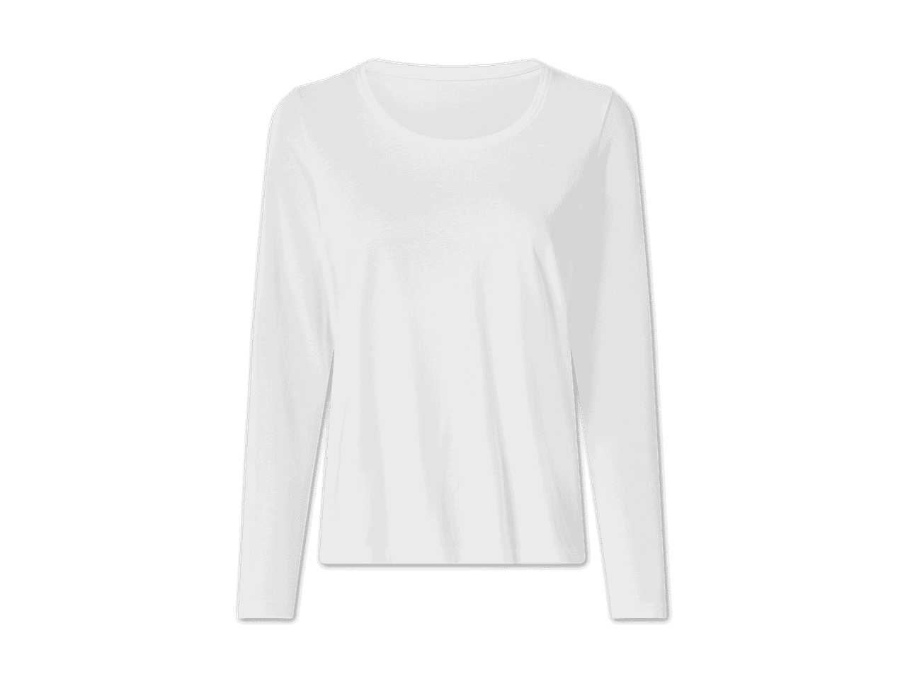 Weißes Langarmshirt mit Rundhalsausschnitt