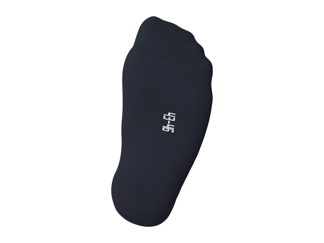 Dark blue sock with '43-46' size marking, viewed from the sole.