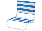 Chaise de plage pliable à rayures bleues et blanches