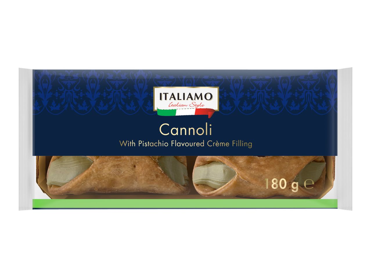 Cannoli with pistachio flavored crème filling, 180g
