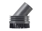 Dark grey vacuum cleaner brush attachment with an angled neck and bristles.