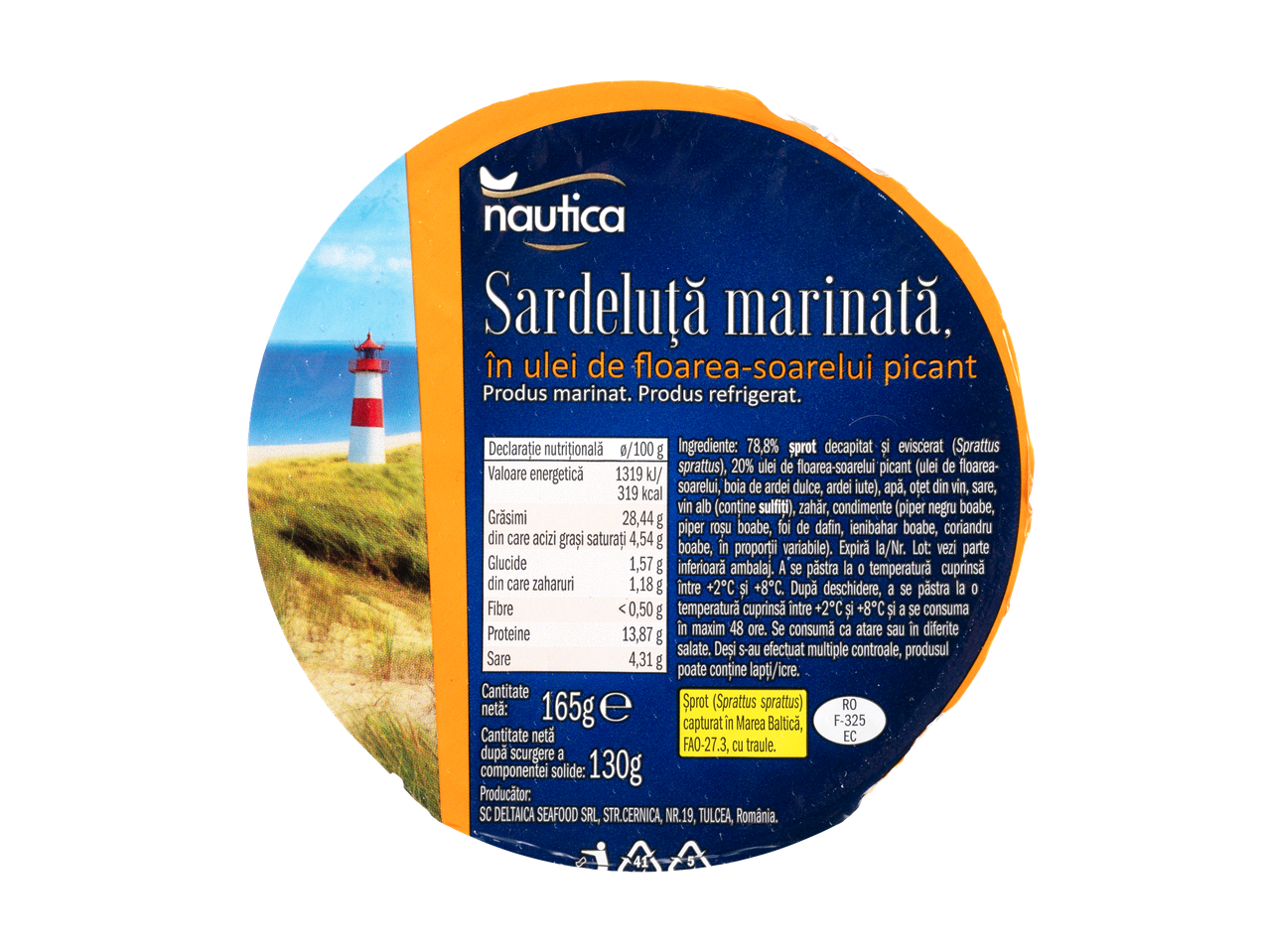 Sardine marinate Nautica în ulei de floarea-soarelui picant.