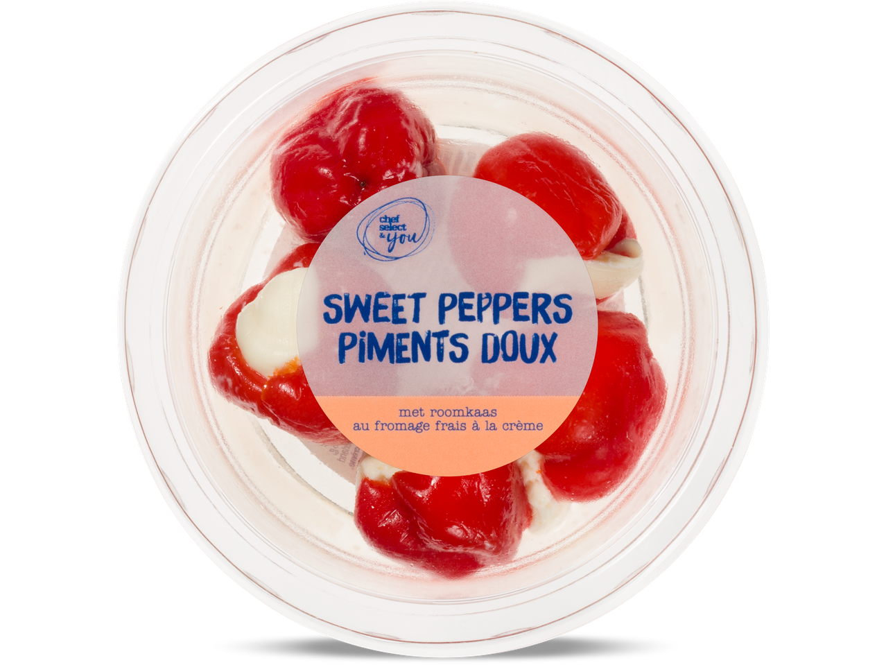 Chef Select & You Sweet Peppers Piments Doux met roomkaas in een doorzichtige verpakking
