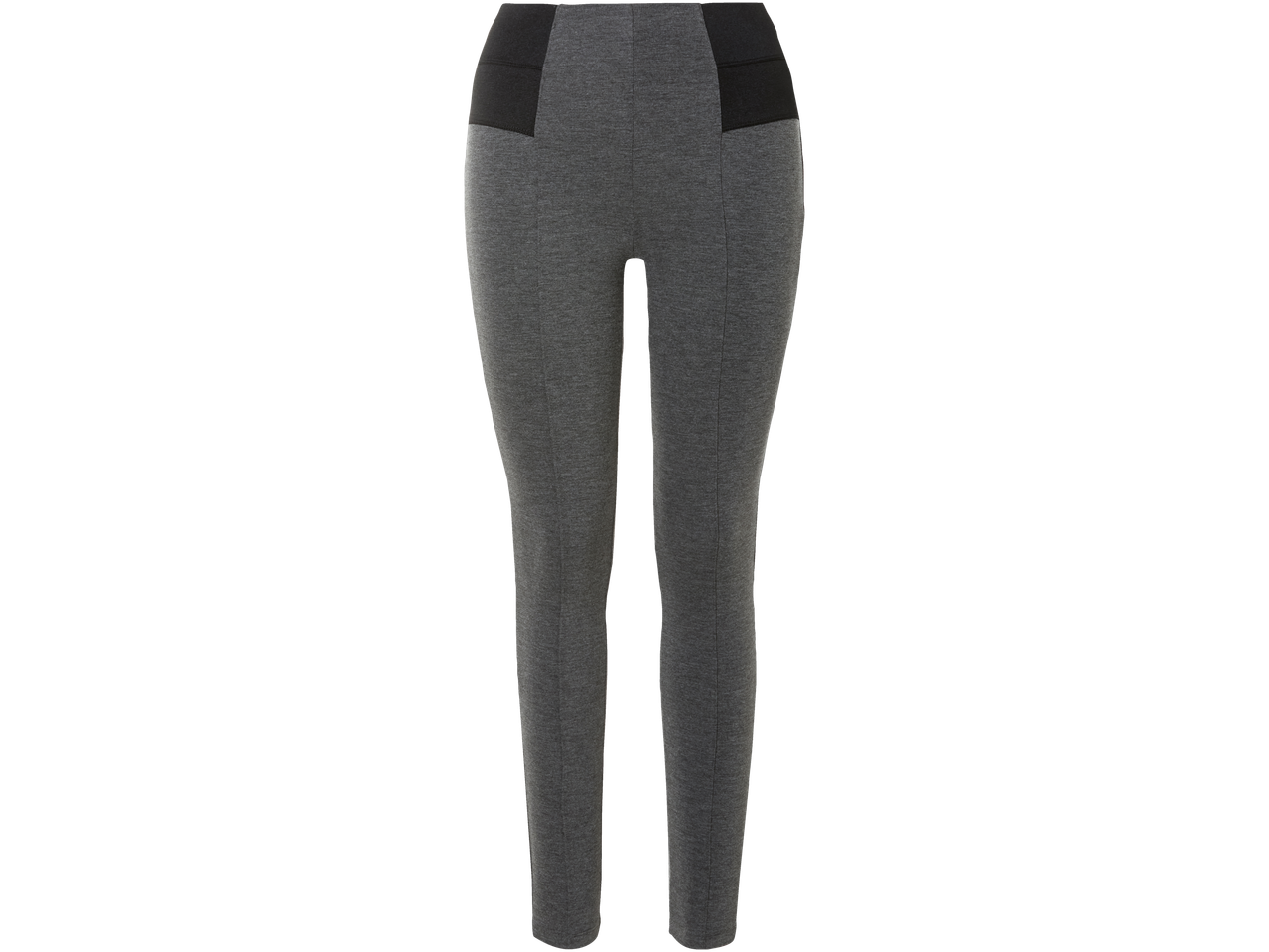 Esmara® grå damjeggings med hög midja och svarta detaljer.