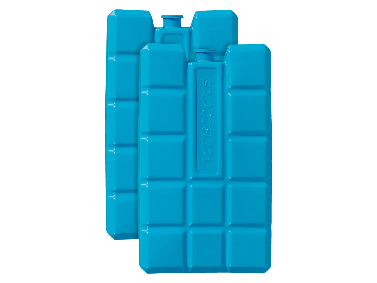 Du mėlyni IceBlocks ledo blokeliai.