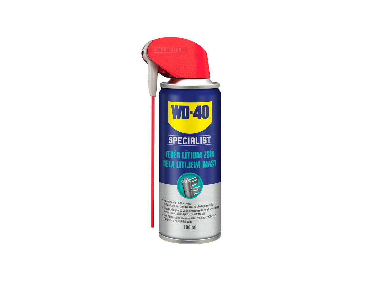 WD-40 Specialist fehér lítium zsír spray Smart Straw applikátorral.
