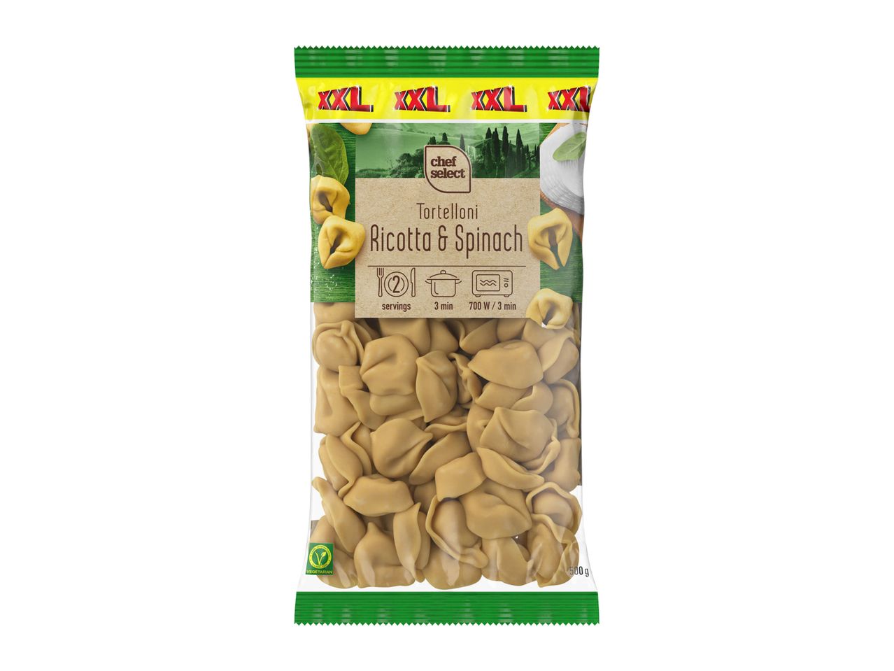 Chef Select XXL Tortelloni with Ricotta & Spinach, 500g.