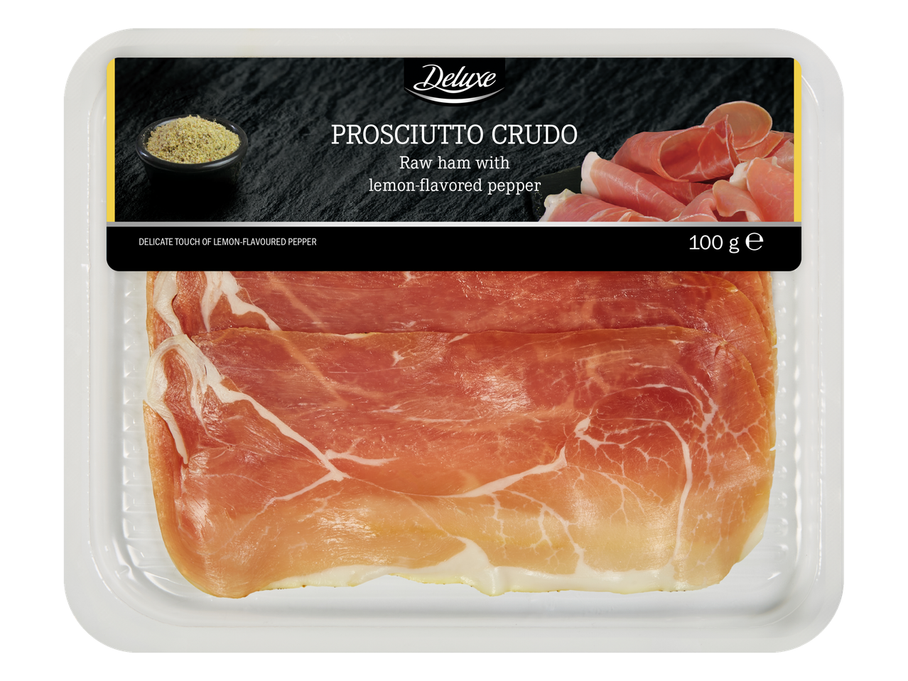 Deluxe Prosciutto Crudo ar citronpipariem, 100g.