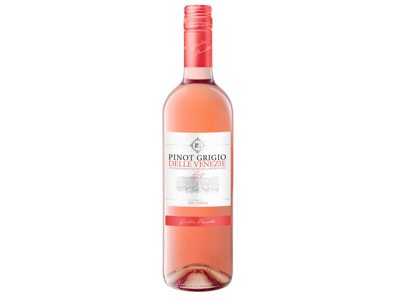 Bouteille de vin rosé Giulio Pasotti Pinot Grigio Delle Venezie.
