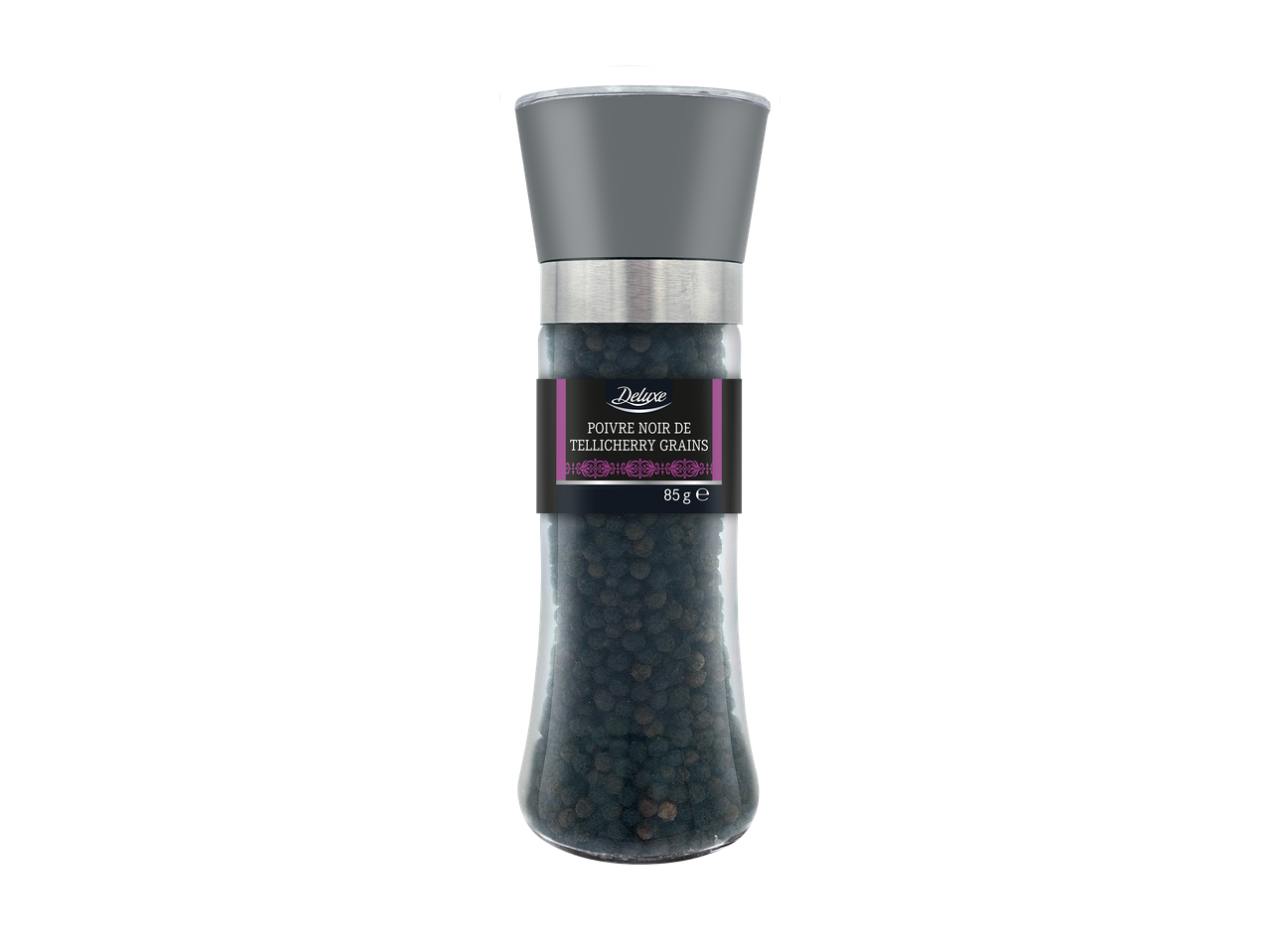 Moulin à poivre noir de Tellicherry grains, 85 g.