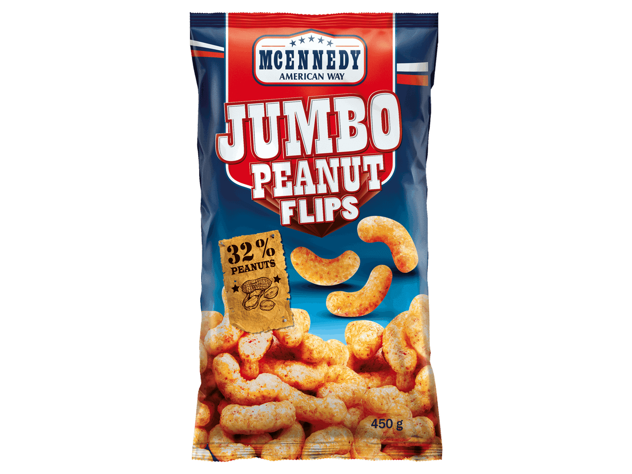 Mogyorós puffasztott snack 450 g-os kiszerelésben.