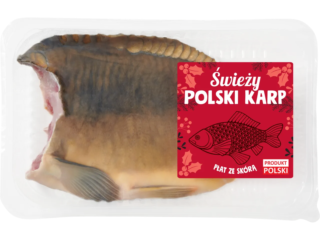 Polski świeży karp, płat ze skórą