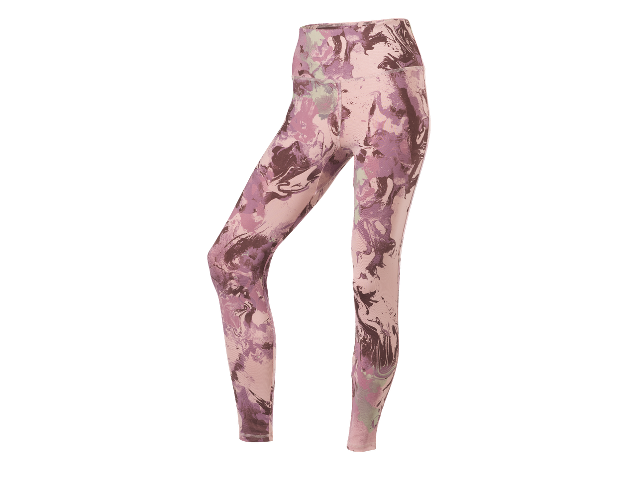 Дамски клин с висока талия и абстрактен принт в розови и лилави нюанси.