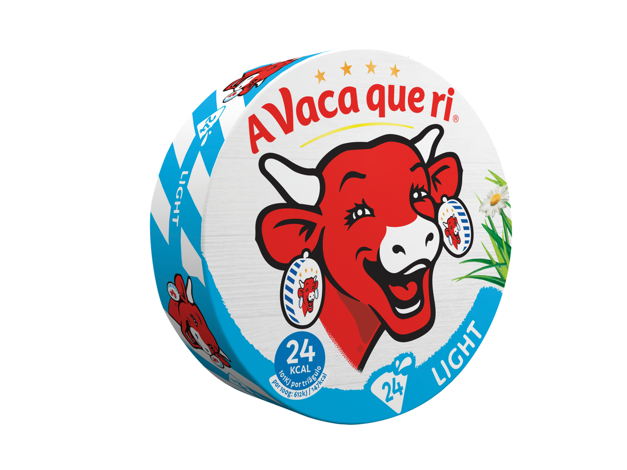 Queijo leve Avola querri, com ilustração de vaca.