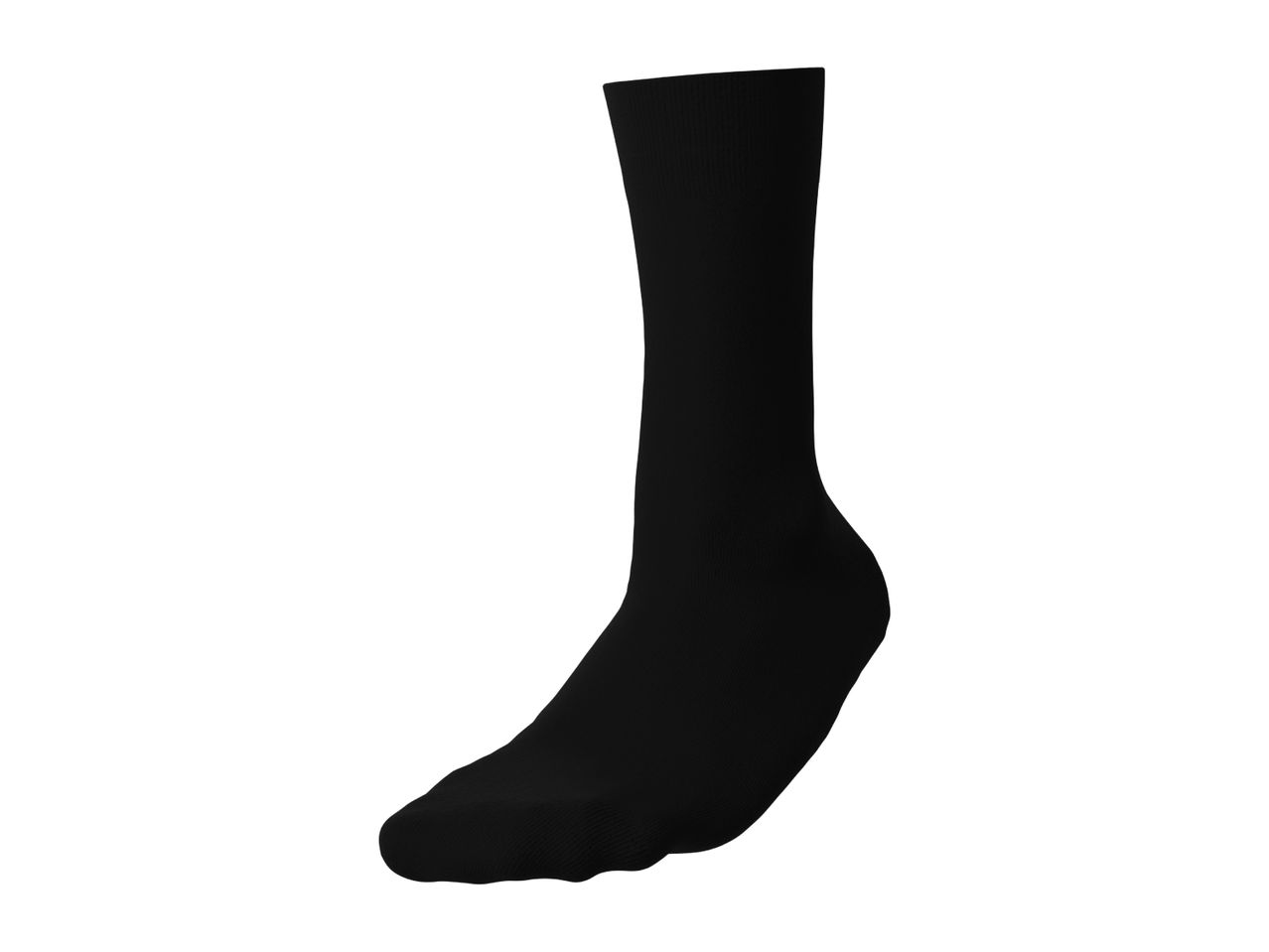 A single black crew sock shown from the side against a white background