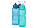 Due bottiglie d'acqua Sistema Hydrate, una blu e una verde acqua, con tappi a beccuccio.