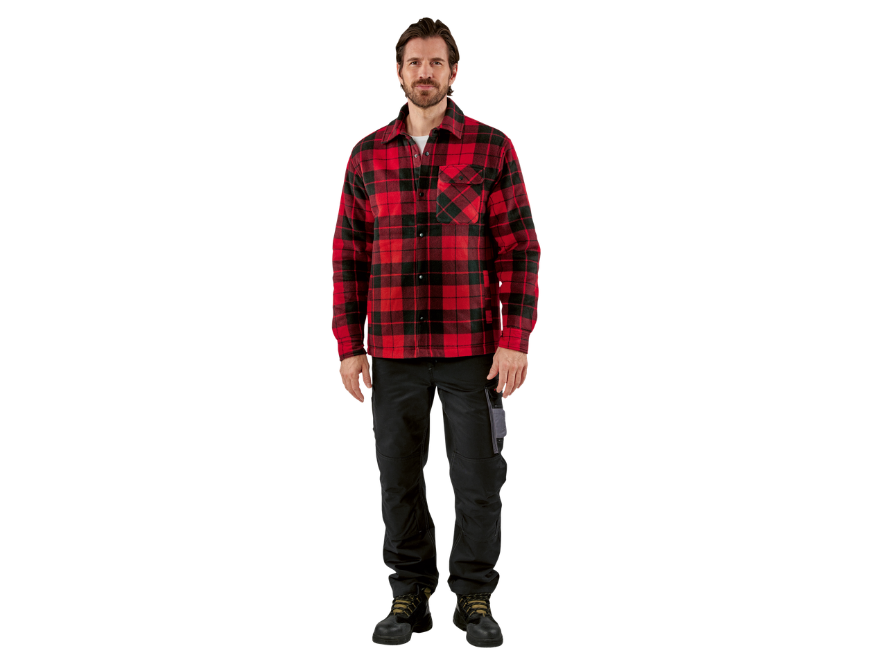PARKSIDE® Men's Overshirt in red and black plaid