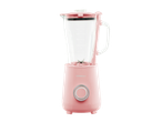 Liquidificador rosa SILVERCREST com jarro medidor e botão de controlo.