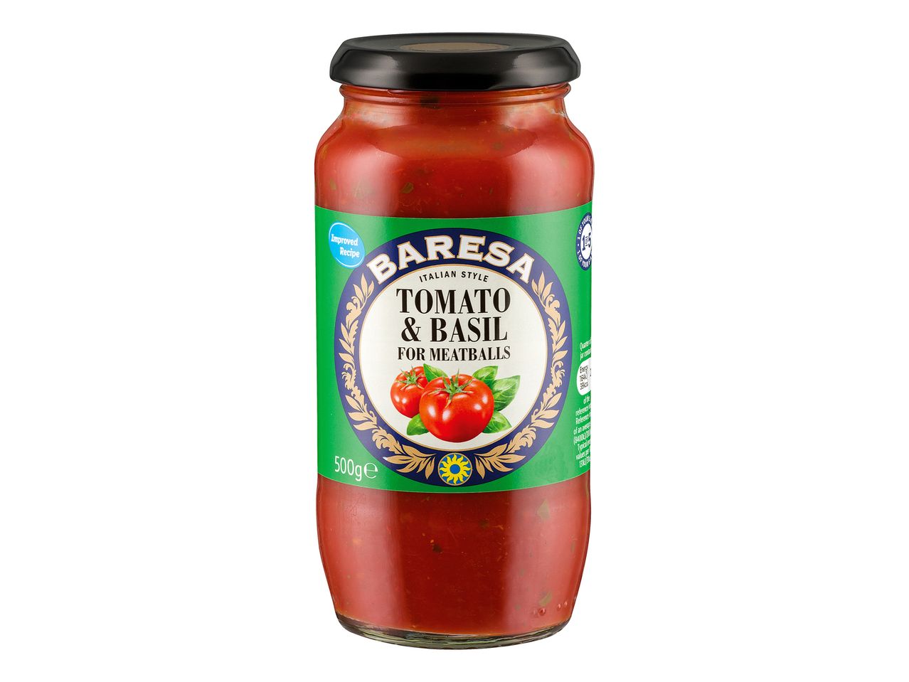 Barresa tomato & basil sauce for meatballs.