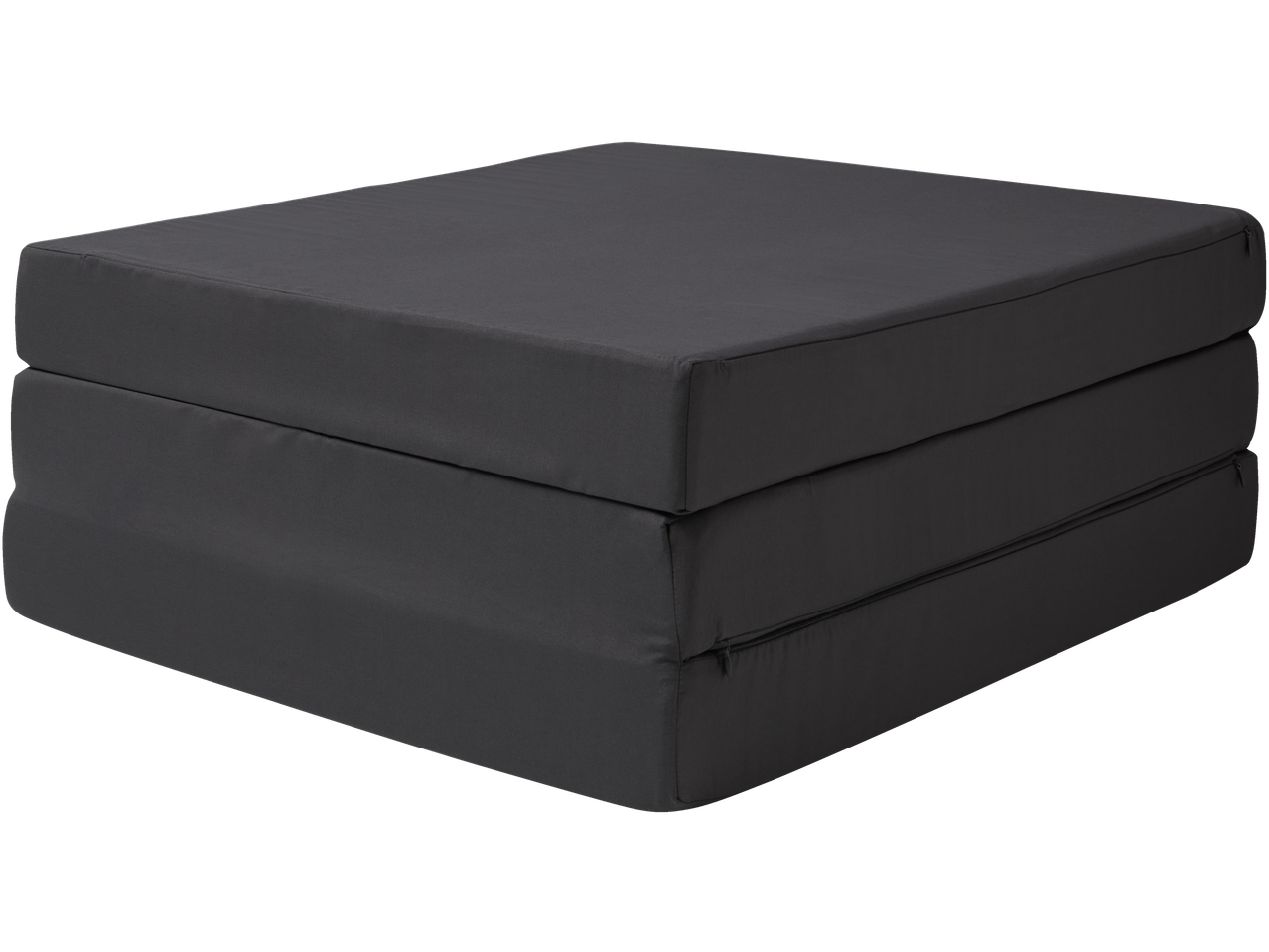 Livarno Folding Mattress, dark grey, folded into a cube
