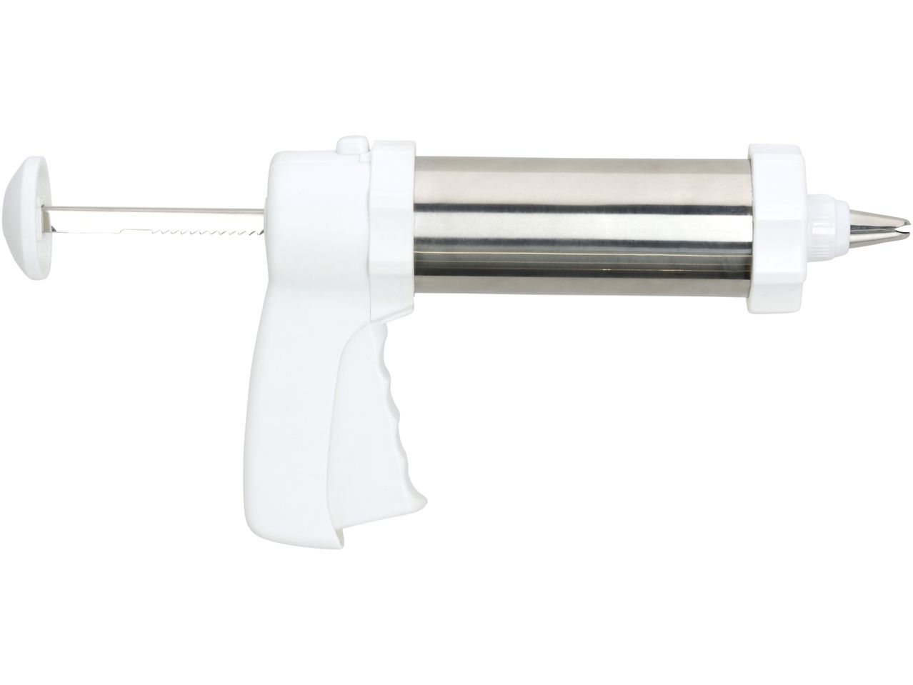 White and silver cookie press or icing gun
