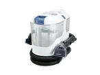 Limpa estofos SILVERCREST® branco e azul com mangueira preta e bico.