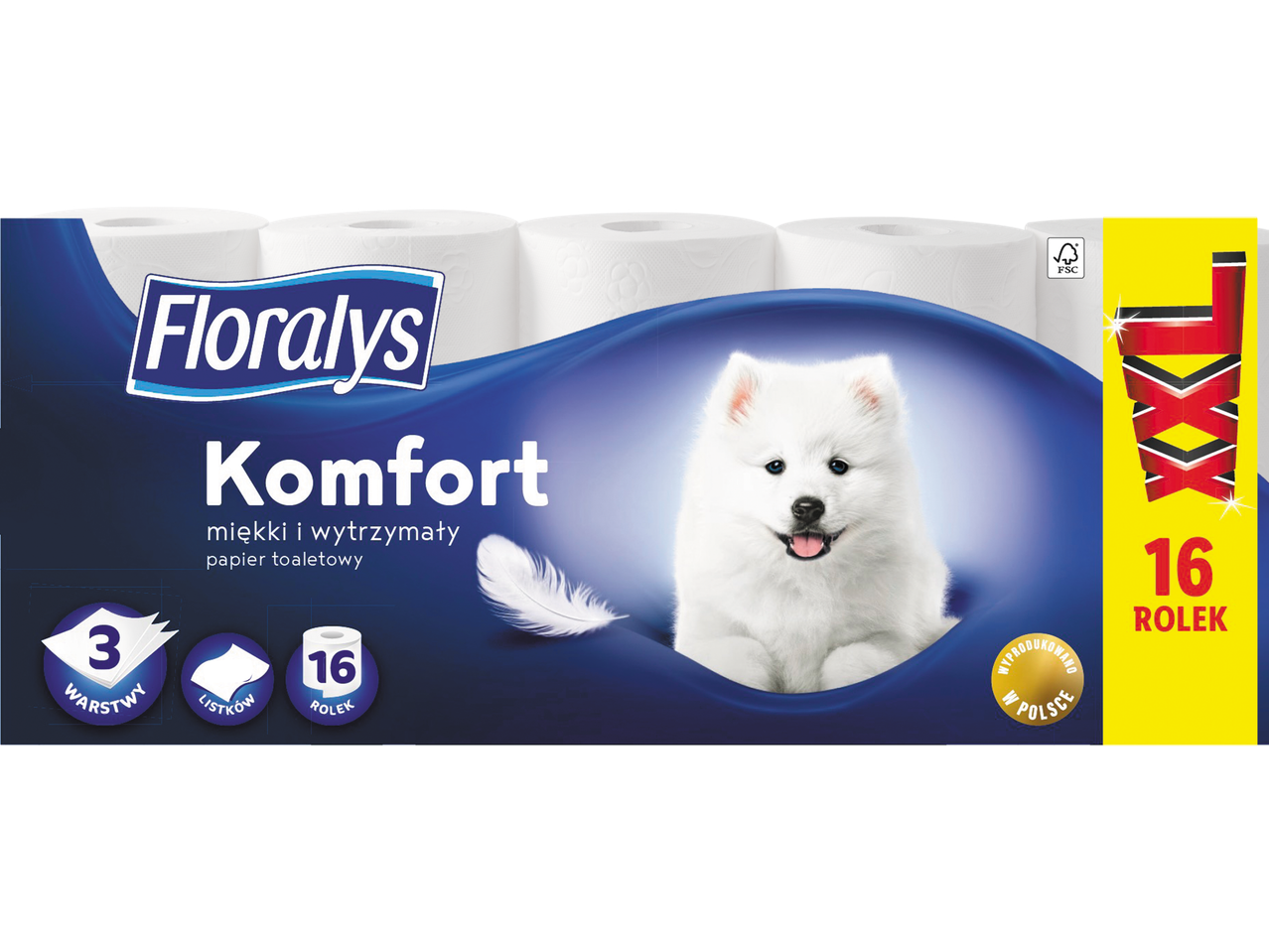 Floralys Papier toaletowy 3-warstwowy, XXL*