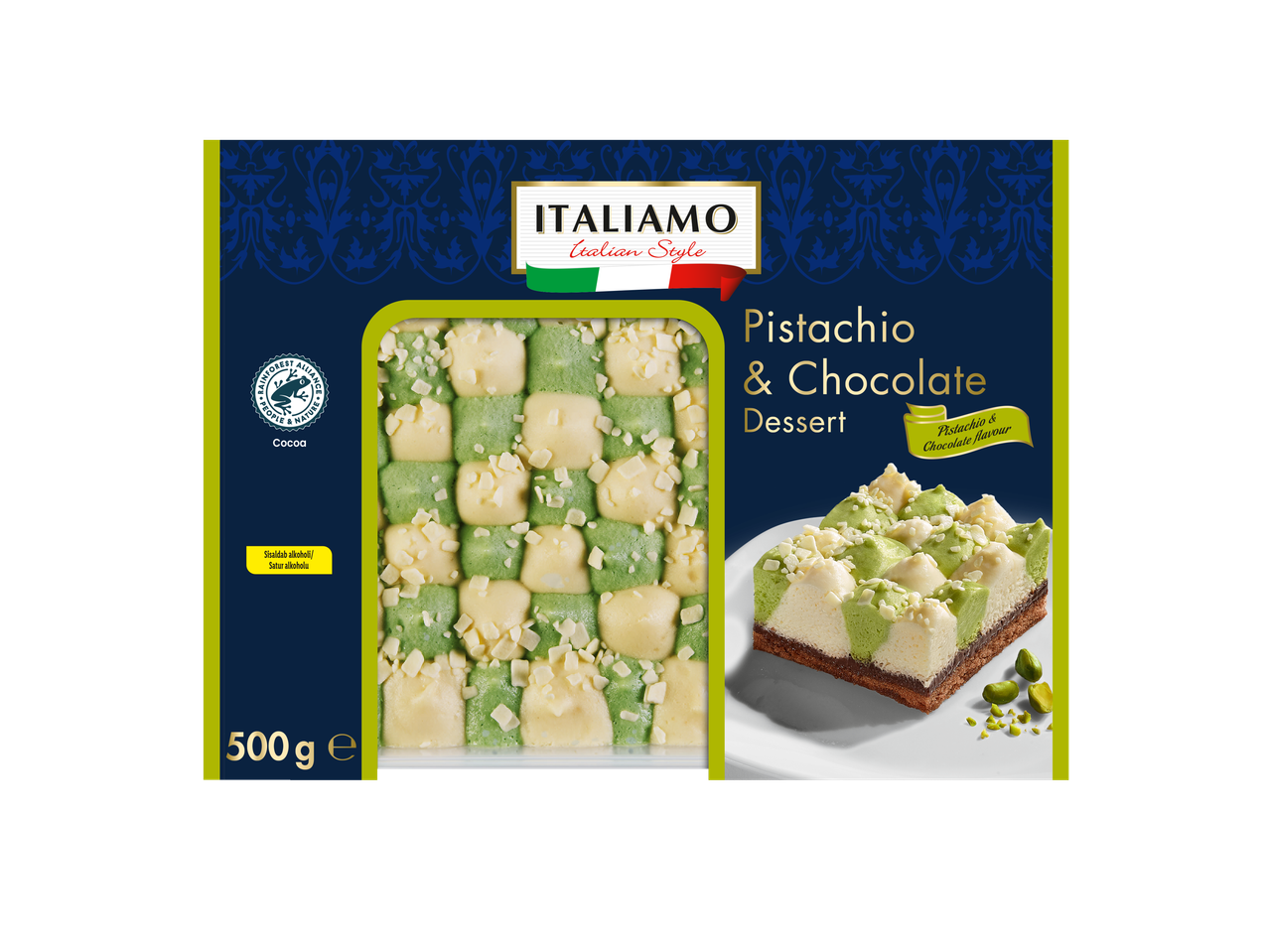 ITALIAMO pistaatsia- ja šokolaadi-dessert (500g): Itaalia stiilis.
